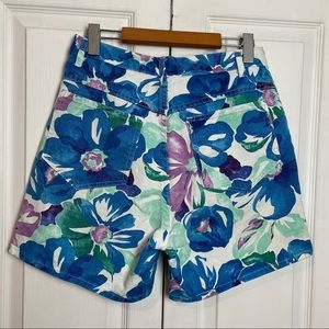 90s Floral Denim Shorts High Waisted Mom Shorts
